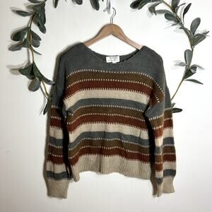 Haley London Earth Tone Striped Sweater